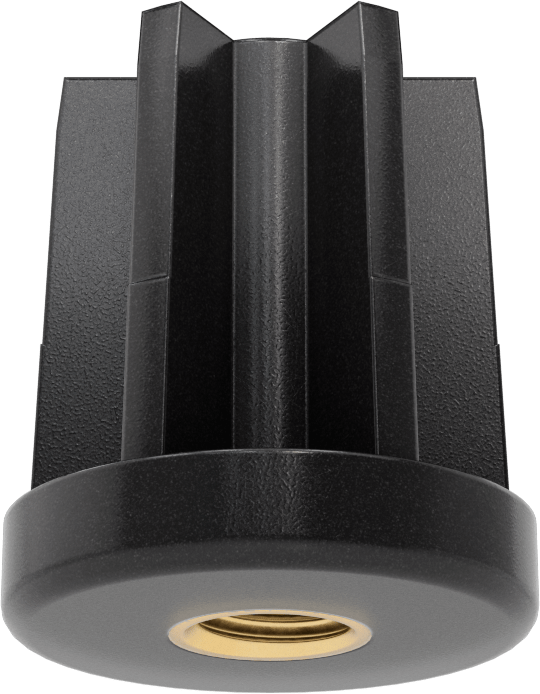 Yüksek Kapasiteli Presle Takılan Seviyeleme Montaj Ucu, 1-1/2“ Dış Çap x 1-5/16” İç Çap Ayak için, M12 x 1,75 mm Dişli Boyutu