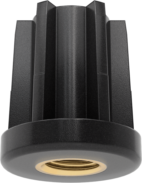 Yüksek Kapasiteli Presle Takılan Seviyeleme Montaj Ucu, 1-1/2“ Dış Çap x 1-5/16” İç Çap Ayak için, M16 x 2 mm Diş Boyutu