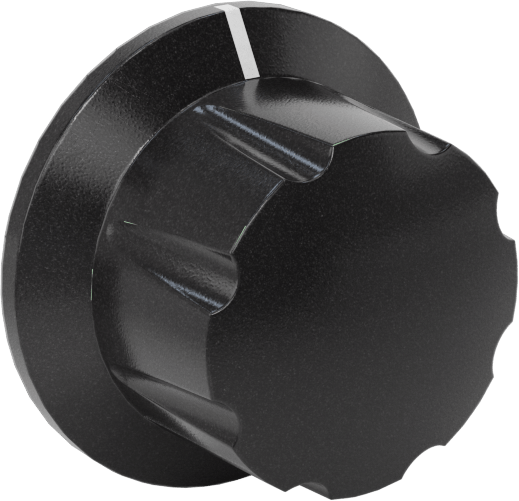 Fenolik Gösterge Düğmesi, Yuvarlak Miller için, 1-1/8" Çapında Başlık, 8-32 Ayar Vidası