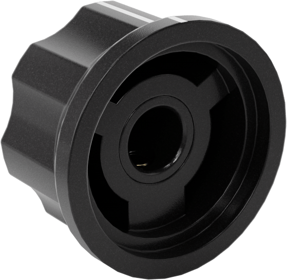 Fenolik Gösterge Düğmesi, Mil için, 1" Çap, M4 x 0,7 mm Vida, Pirinç Ek Parça