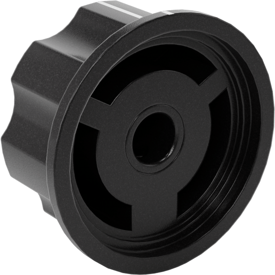 Fenolik Gösterge Düğmesi, Mil için, 1-5/16" Çap, M4 x 0,7 mm Vida, Pirinç Ek Parça