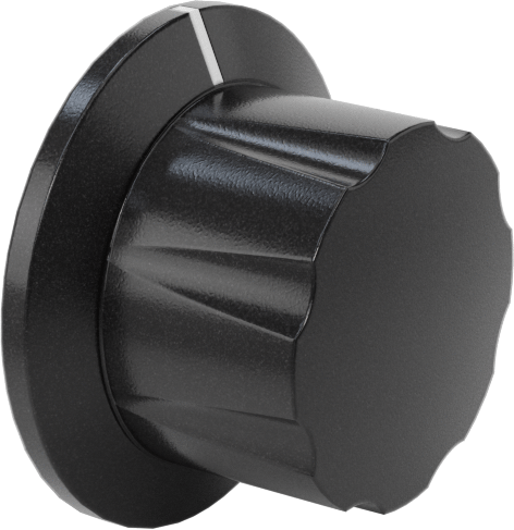 Fenolik Gösterge Düğmesi, D Şeklindeki Şaftlar için, Yuvarlak, 1-1/8“ Çap, 5/8” Yüksek Başlık