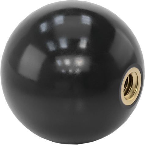 Rahat Tutuşlu Kauçuk Top Düğme, 1/4"-20 Dişli Delikli, 1-1/4" Baş Çapı