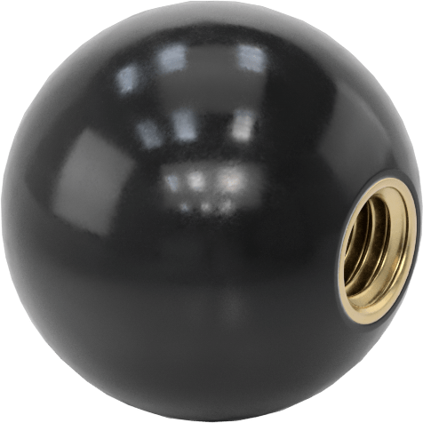 Rahat Tutuşlu Kauçuk Top Düğme, 3/8"-16 Dişli Delikli, 1-1/4" Baş Çapı