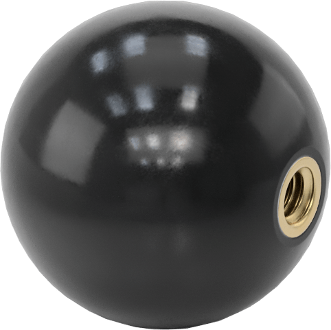 Rahat Tutuşlu Kauçuk Top Düğme, 1/4"-20 Dişli Delikli, 1-3/8" Baş Çapı