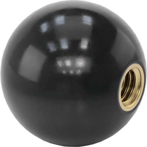 Rahat Tutuşlu Kauçuk Top Düğme, 3/8"-16 Dişli Delikli, 1-3/8" Baş Çapı
