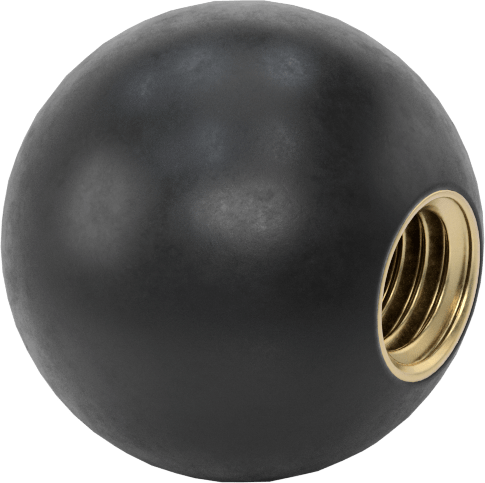 Rahat Tutuşlu Kauçuk Top Düğme, 1/2"-13 Dişli Delik ile, 1-3/8" Baş Çapı