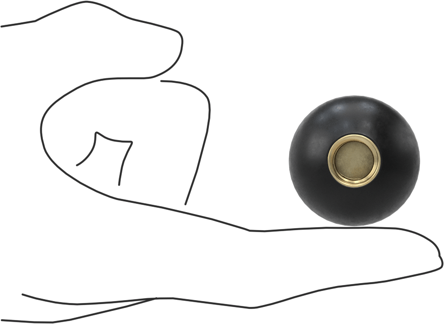 Rahat Tutuşlu Kauçuk Top Düğme, 1/2"-13 Dişli Delik ile, 1-3/8" Baş Çapı