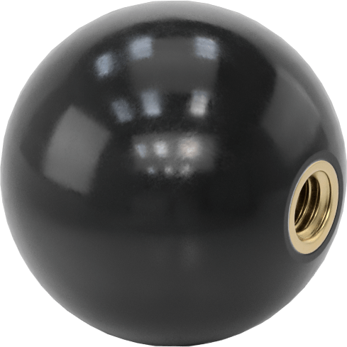 Rahat Tutuşlu Kauçuk Top Düğme, 5/16"-18 Dişli Delik, 1-1/2" Başlık Çapı