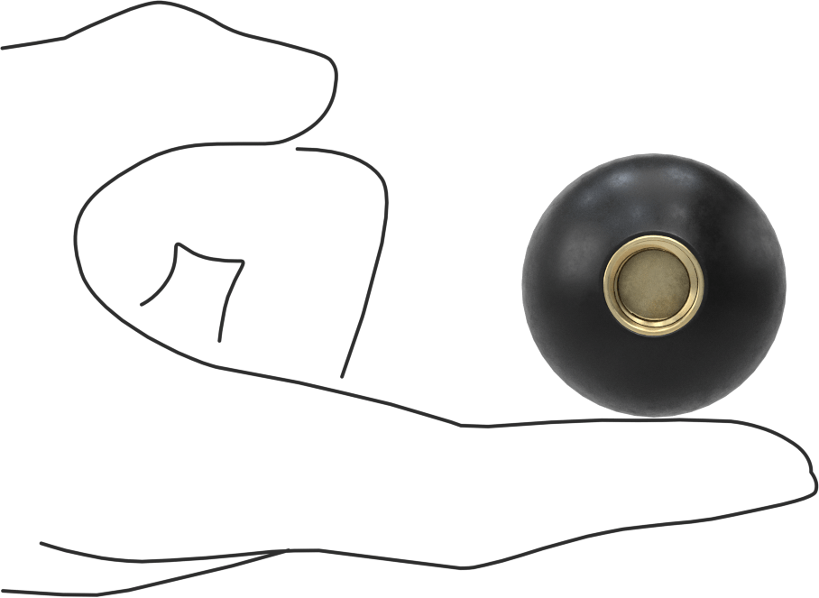 Rahat Tutuşlu Kauçuk Top Düğme, 1/2"-13 Dişli Delik ile, 1-1/2" Başlık Çapı