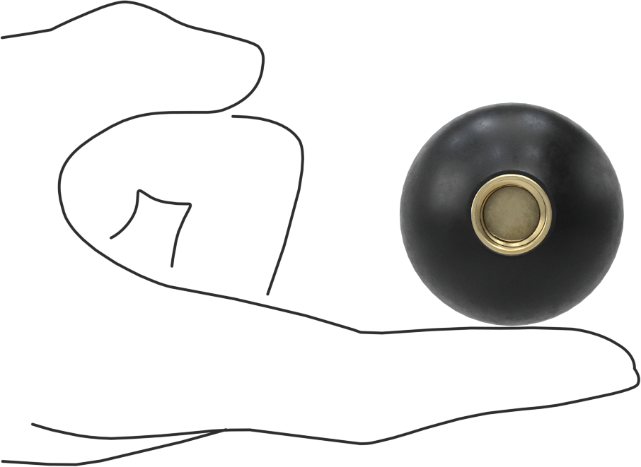 Rahat Tutuşlu Kauçuk Top Düğme, 1/2"-13 Dişli Delik ile, 1-5/8" Baş Çapı