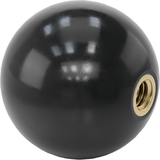 Rahat Tutuşlu Kauçuk Top Düğme, 3/8"-16 Dişli Delikli, 1-7/8" Baş Çapı