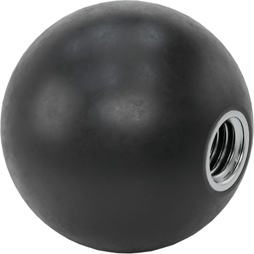 Rahat Tutuşlu Kauçuk Top Düğme, 1/2"-13 Dişli Delik ile, 1-7/8" Baş Çapı