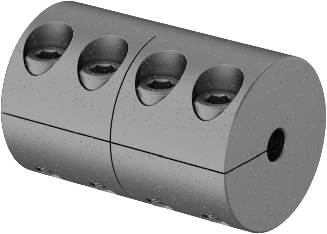 Kelepçeli Mil Kaplini, Çelik, 1/8“ x 1/8” Çaplı Yuvarlak Mil için