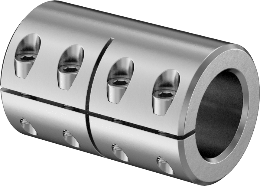 Kelepçeli Mil Kaplini, 303 Paslanmaz Çelik, 1-1/4“ x 1-1/4” Çaplı Yuvarlak Mil için