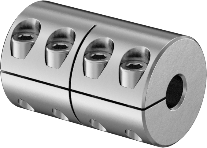 Kelepçeli Mil Kaplini, 303 Paslanmaz Çelik, 3/8“ x 1/4” Çaplı Yuvarlak Mil için