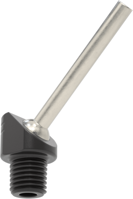 Metrik Bağlantılı Makineye Monte Soğutma Suyu Nozulu, M8 Boru Boyutu, 0,110" Delik Çapı, 1-1/4" Uç Uzunluğu