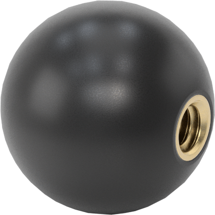 Siyah Polipropilen Top Topuz, 10-24 dişli 3/8" derin delikle, 3/4" Baş Çapı