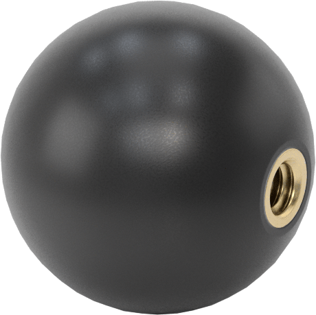 Siyah Polipropilen Top Topuz, 10-24 dişli 3/8" derin delikle, 1" Baş Çapı