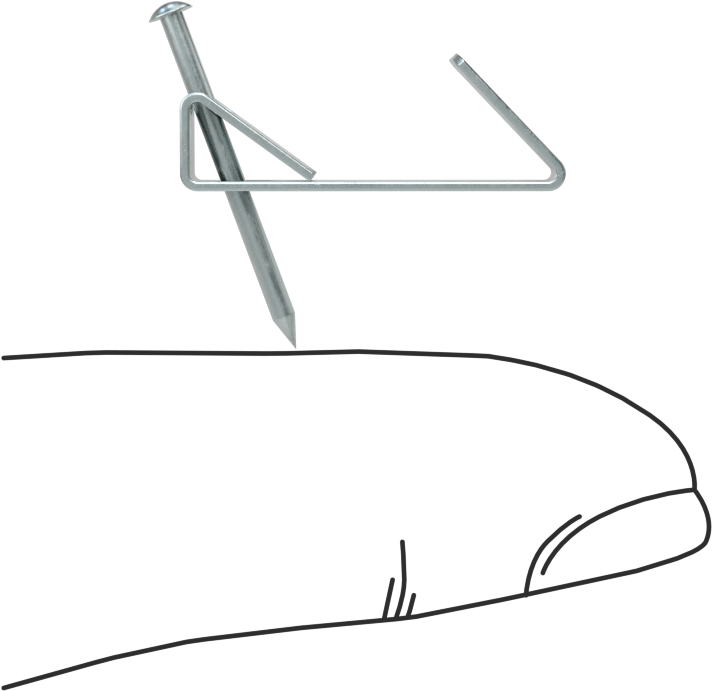 Çivili Kancalar, 1/8" Çıkıntı, 1/4“ Genişlik x 1/2” Yükseklik