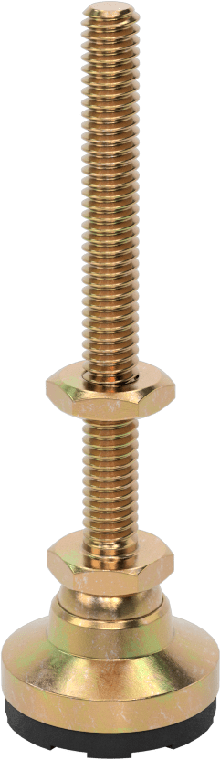 Dişli Saplamalı Döner Seviyeleme Montaj Parçası, Çinko-Sarı-Kromat Çelik, Yastık, 2-1/2“ Uzunlukta 1/4”-20 Saplama