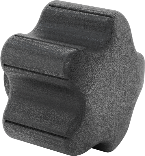 Rahat Tutuşlu Plastik Beş Kollu Topuz, M10 x 1,5 mm Dişli 39 mm Genişlikte Başlıklı