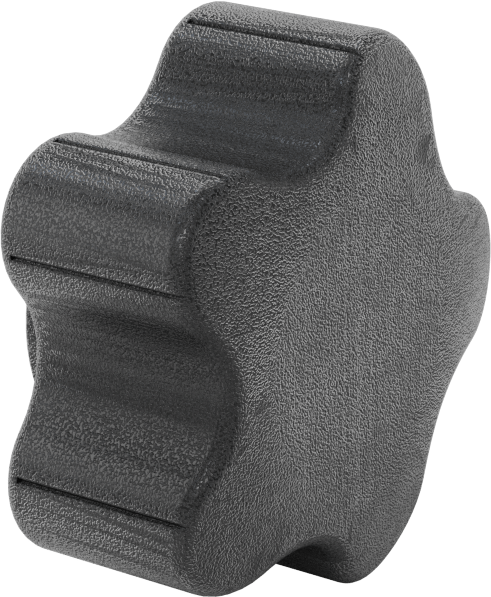 Rahat Tutuşlu Plastik Beş Kollu Topuz, M6 x 1 mm Dişli 57 mm Geniş Başlıklı