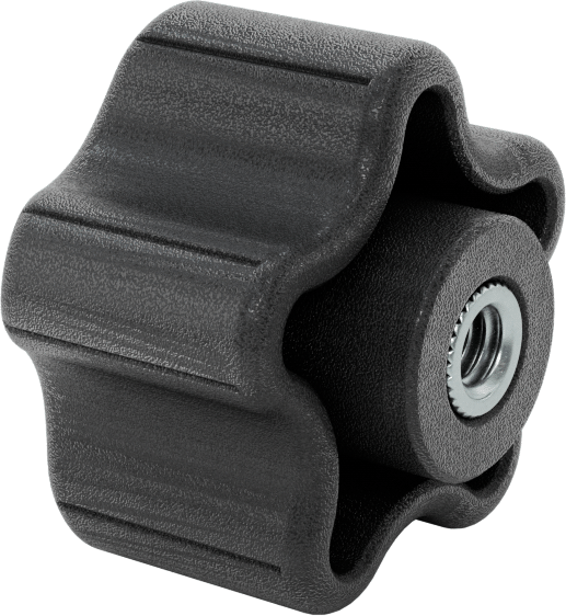Rahat Tutuşlu Plastik Beş Kollu Topuz, 1/4"-20 Dişli Delikli