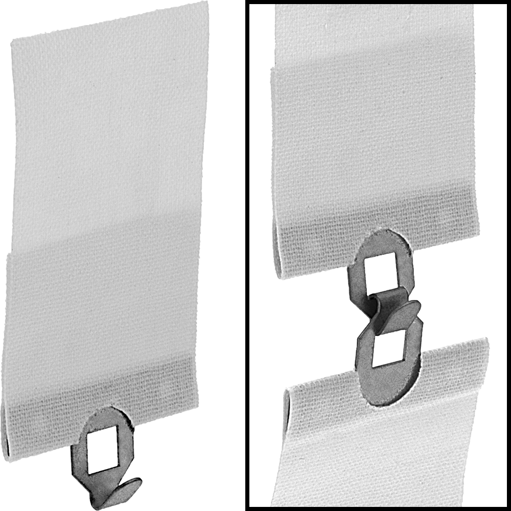Yapışkan Arka Yüzlü Kumaş Resim Askısı, 1-1/8“ Genişlik x 2-1/4” Toplam Yükseklik