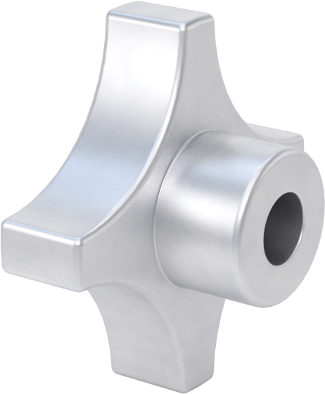 Alüminyum dört kollu topuz, 3/8“ Çaplı 5/8” Derinlikli Delik ile