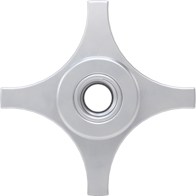 Alüminyum dört kollu topuz, 3/8"-16 Dişli Delikli