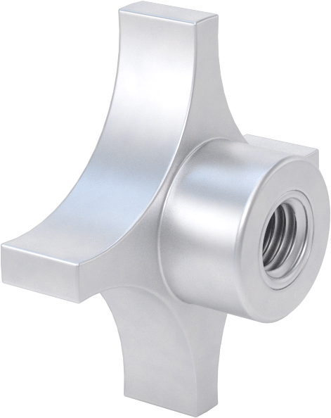 Alüminyum dört kollu topuz, 1/2"-13 Dişli Delikli