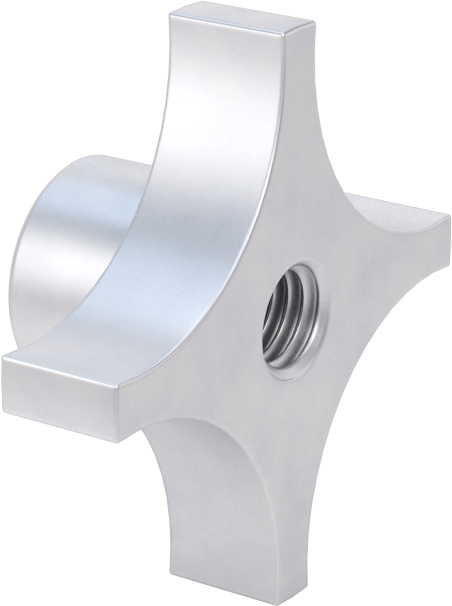 Alüminyum dört kollu topuz, 1/2"-13 Dişli Delikli