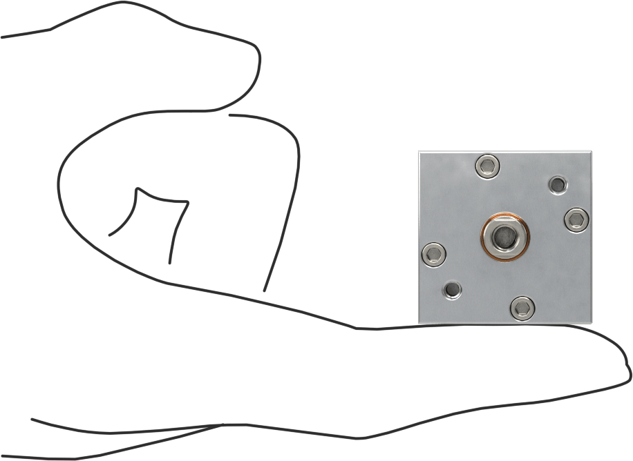 Kare Yüzlü Kompakt Bağlantı Çubuğu Hava Silindiri, Çift Etkili, 3/4" Delik Boyutu, 1-1/4" Genişlik, 1/4" Strok Uzunluğu