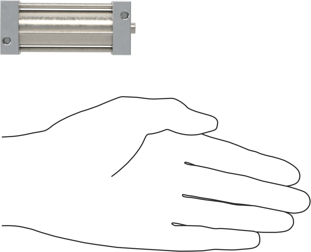Kare Yüzlü Kompakt Bağlantı Çubuğu Hava Silindiri, Çift Etkili, 3/4" Delik Boyutu, 1-1/4" Genişlik, 2-1/4" Strok