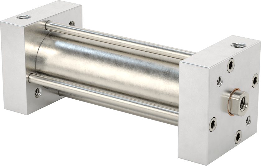 Kare Yüzlü Kompakt Bağlantı Çubuğu Hava Silindiri, Çift Etkili, 3/4" Delik Boyutu, 1-1/4" Genişlik, 2-1/2" Strok