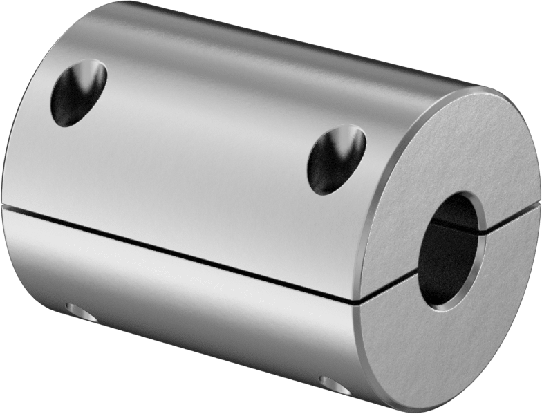 İki Parçalı Mil Kaplini, 6061 Alüminyum, 5/8“ x 5/8” Çap Yuvarlak Mil için
