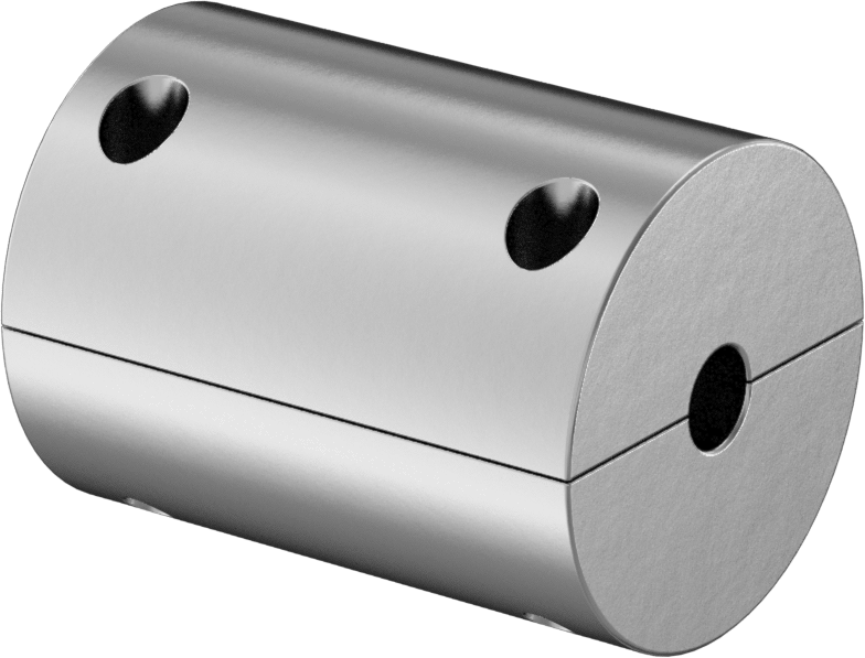 İki Parçalı Mil Kaplini, 6061 Alüminyum, 1/4“ x 3/8” Çaplı Yuvarlak Mil için