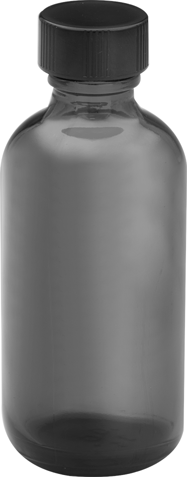 Kehribar Rengi Cam Şişe, Yuvarlak, 2 FL. oz Kapasite