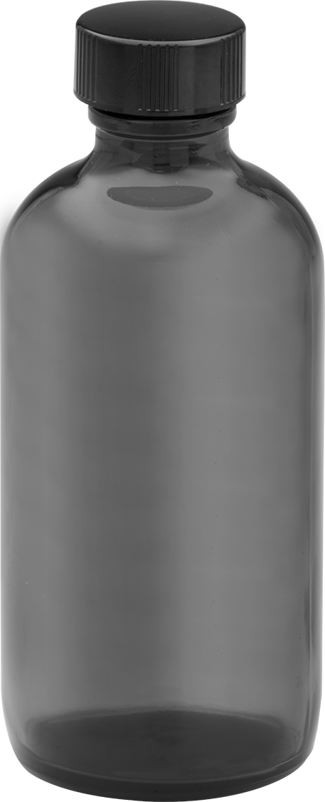 Kehribar Rengi Cam Şişe, Yuvarlak, 4 FL. oz Kapasite