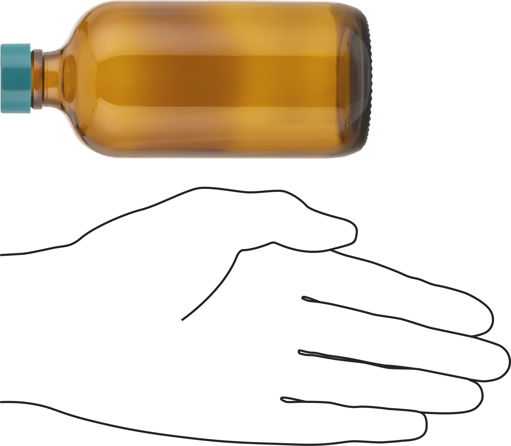 Kehribar Rengi Cam Şişe, Yuvarlak, 8 FL. oz Kapasite