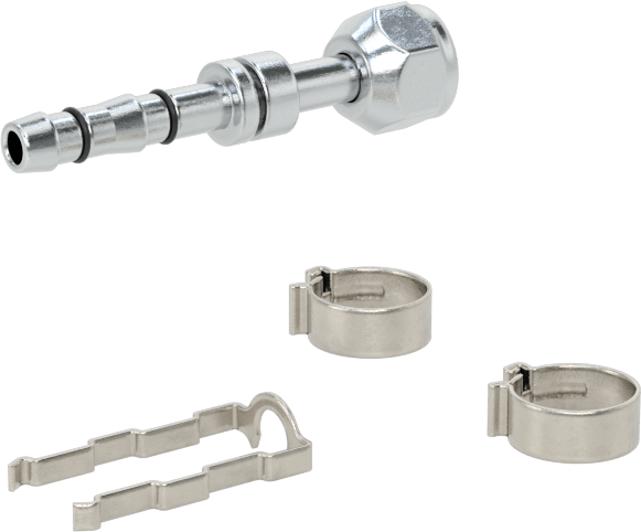Soğutucu Akışkan Hortumu Bağlantı Parçası, 5/16“ Hortum İç Çapı x O-Ring Pilot 5/8”-18 Dişi Boru için