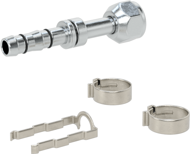 Soğutucu Akışkan Hortumu Bağlantı Parçası, 13/32“ Hortum İç Çapı x O-Ring Pilot 3/4”-16 Dişi Boru