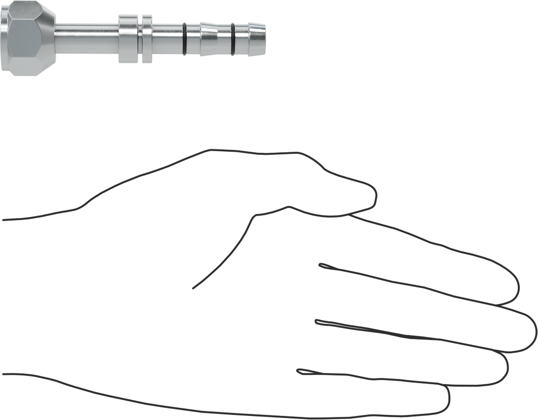 Soğutucu Akışkan Hortumu Bağlantı Parçası, 13/32“ Hortum İç Çapı x O-Ring Pilot 3/4”-16 Dişi Boru
