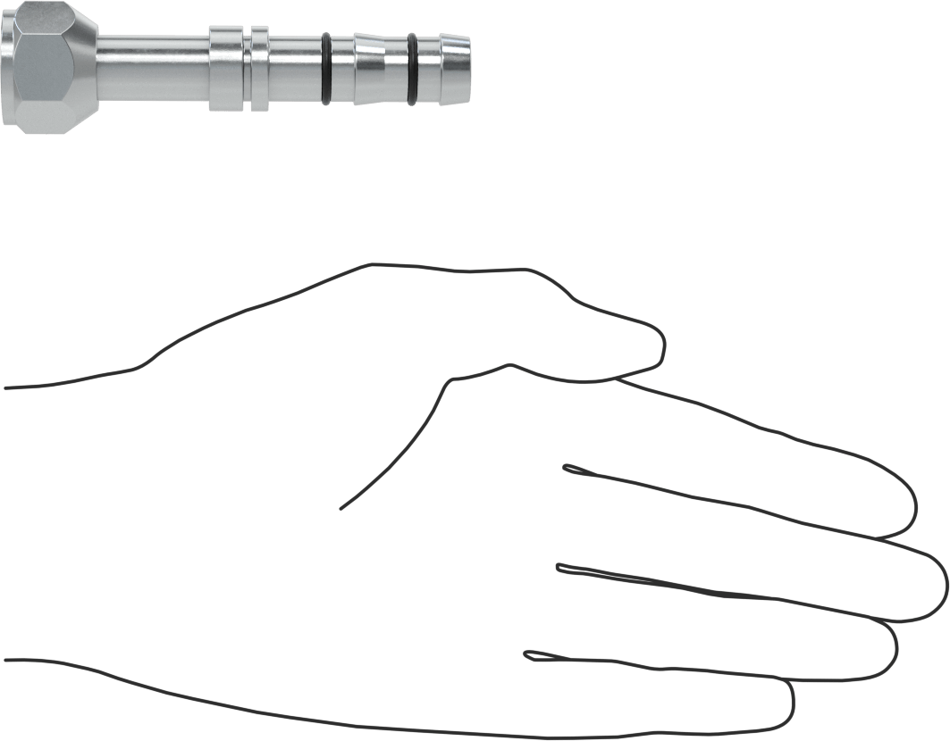 Soğutucu Akışkan Hortumu Bağlantı Parçası, 1/2“ Hortum İç Çapı x O-Ring Pilot 3/4”-16 Dişi Boru için