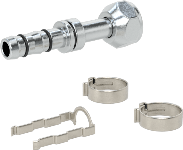 Soğutucu Akışkan Hortumu Bağlantı Parçası, 1/2“ Hortum İç Çapı x O-Ring Pilot 7/8”-14 Dişi Boru için
