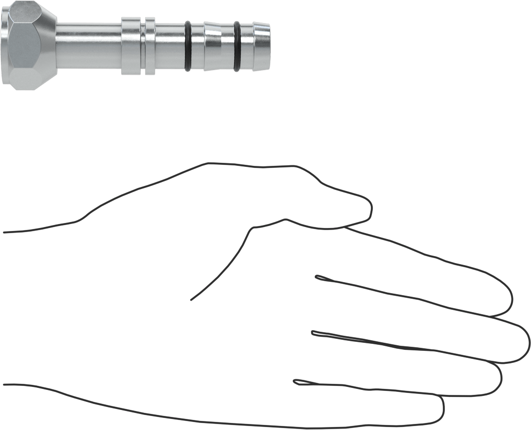 Soğutucu Akışkan Hortumu Bağlantı Parçası, 5/8“ Hortum İç Çapı x O-Ring Pilot 7/8”-14 Dişi Boru için