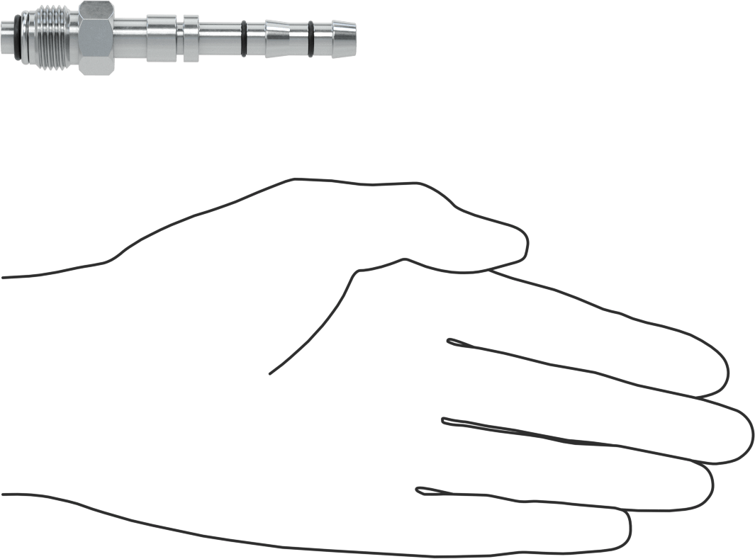 Soğutucu Akışkan Hortumu Bağlantı Parçası, 5/16“ Hortum İç Çapı x O-Ring Pilot 5/8”-18 Erkek Boru