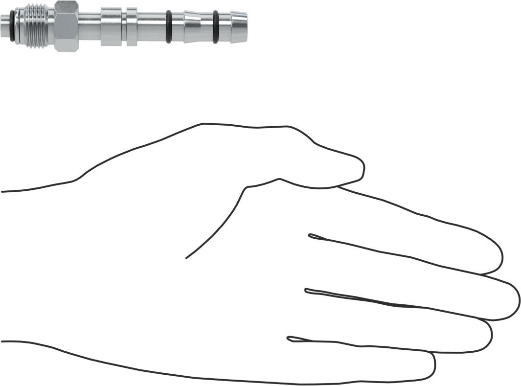 Soğutucu Akışkan Hortumu Bağlantı Parçası, 13/32“ Hortum İç Çapı x O-Ring Pilot 5/8”-18 Erkek Boru için