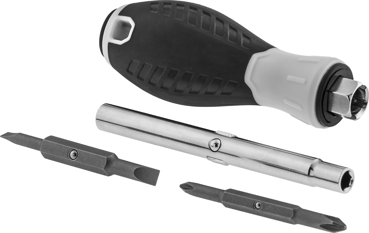 Ters Çevrilebilir Uçlu Tornavida/Somun Anahtarı, 1/4“ ve 5/16” Bit Altıgen Şaft için, Ultra Grip, 6 Boyutlu Set